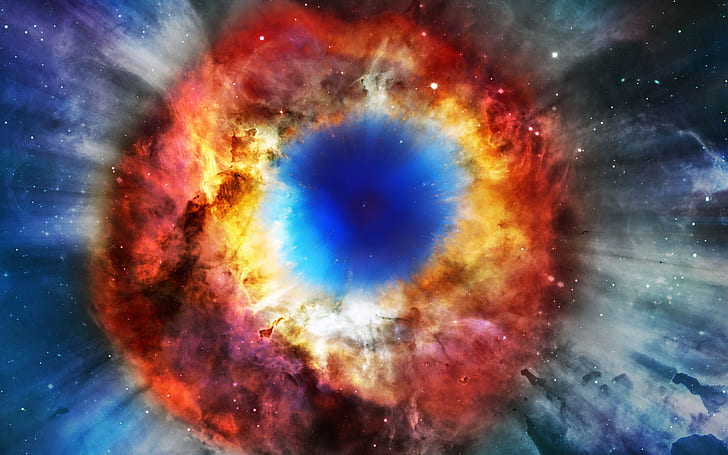 Цветна Supernova HD, червена галактика, космос, цветна, супернова, HD тапет