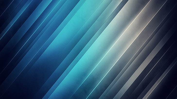 青と灰色の抽象的なデジタル壁紙、青、線、デジタルアート、抽象、 HDデスクトップの壁紙