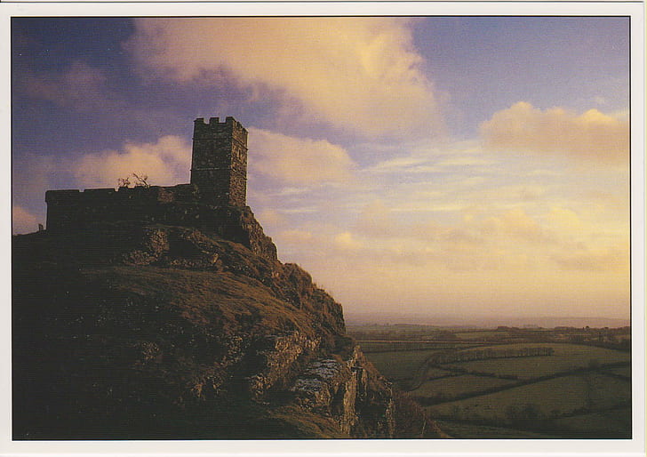 Brent Tor, Dartmoor, taman nasional, gereja, tegalan, dartmoor, Inggris, awan, 3d dan abstrak, Wallpaper HD