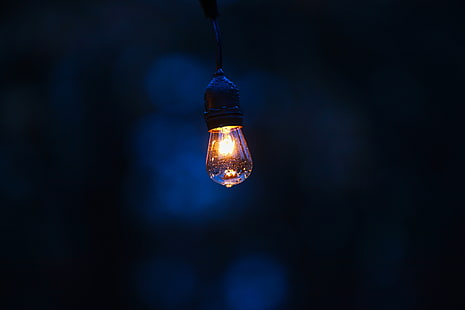 light bulb, lamp, lighting, drops, dark background, HD wallpaper HD wallpaper