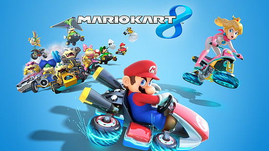 Mario Kart 8, gry wideo, Toad (postać), Mario Bros., Princess Peach, Nintendo, Mario Kart, Tapety HD HD wallpaper