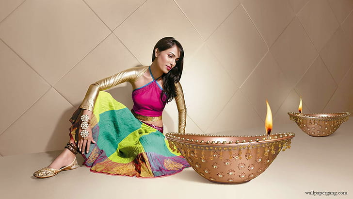 Diwali Girl, diwali, girl, HD wallpaper