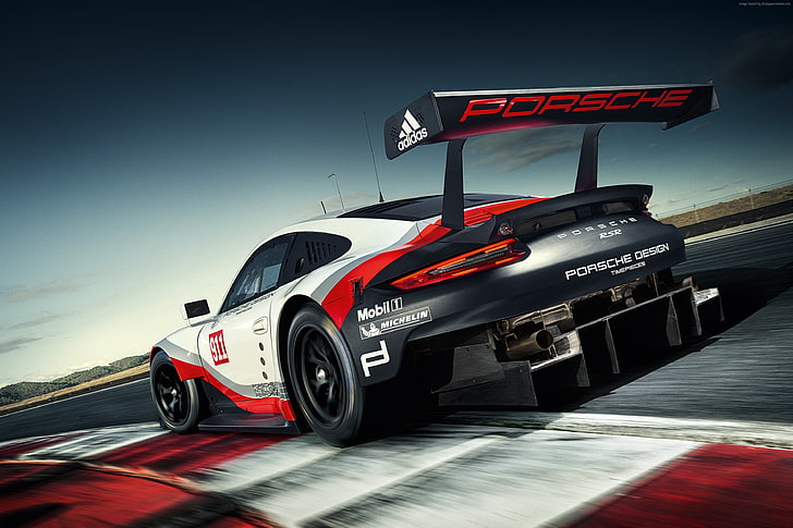 coche deportivo, carreras, Porsche 911 RSR, Fondo de pantalla HD