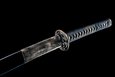 schwarzes Katana-Schwert, Japan, Schwert, Katana, Arm, HD-Hintergrundbild HD wallpaper