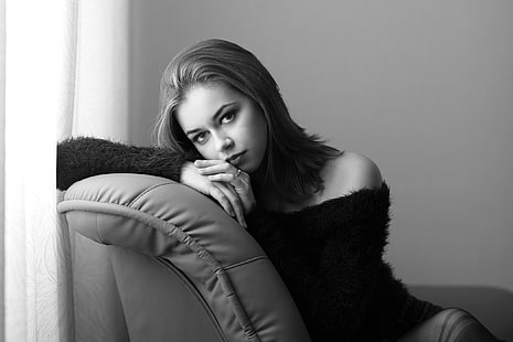 무라트 Kuzhakhmetov, 인물, 여자, 모델, 흑백, HD 배경 화면 HD wallpaper
