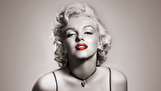 Marilyn Monroe Red Lips, actrice, mannequin, célébrité, star, actrice hollywoodienne, Fond d'écran HD HD wallpaper
