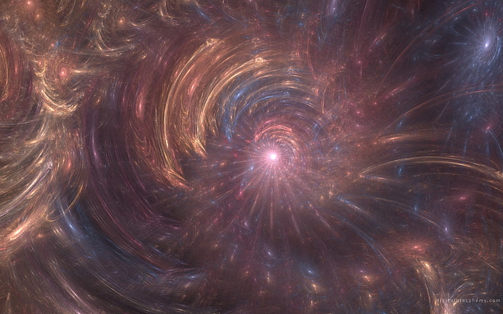 wielobarwna spiralna ilustracja, obrót, wzór, połysk, światło, Tapety HD