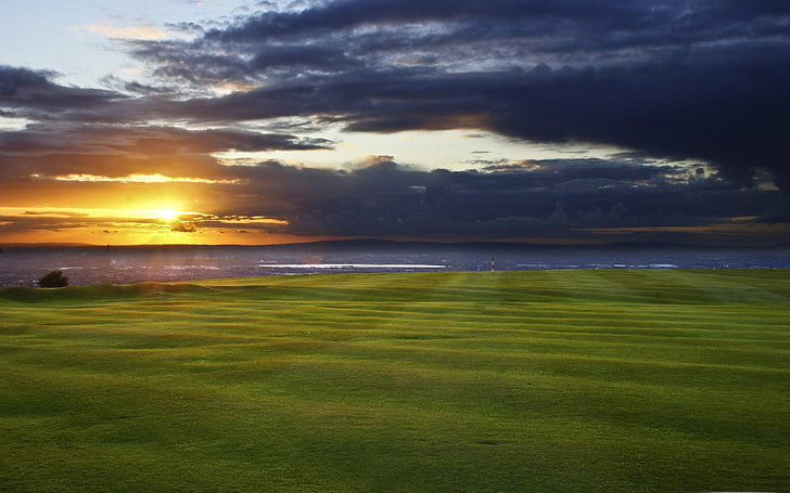 Worneth ниско голф игрище-Природен пейзаж HD тапет .., зелена тревна площ, HD тапет