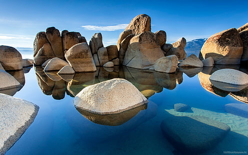natura, 2560x1600, woda, skała, niebo, hd s, 4K, hd, skały, w, Tapety HD HD wallpaper