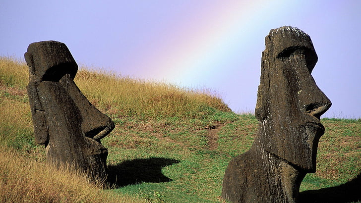 Chile, påsk, ö, moai, HD tapet