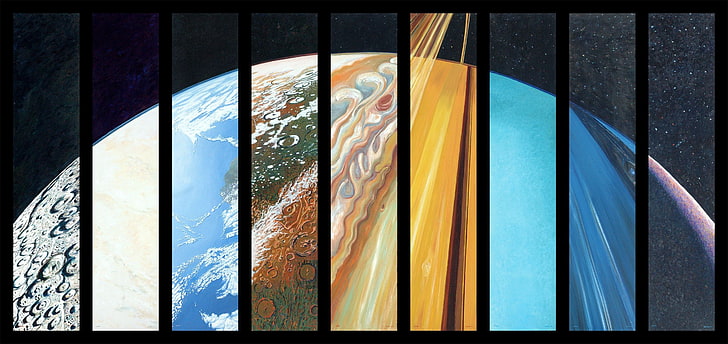 planet, Tata Surya, abstrak, Wallpaper HD