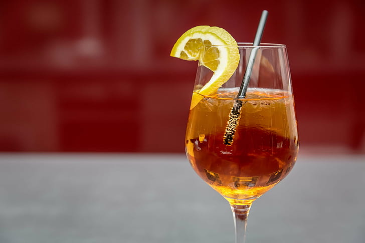 alcohol, aperol, bar, beverage, citrusy, cocktail, cocktail glass, cold, cool, drink, drinking straw, glass, ice, iced tea, juice, lemon, liqueur, liquid, liquor, refreshing, refreshment, rum, sour, HD wallpaper
