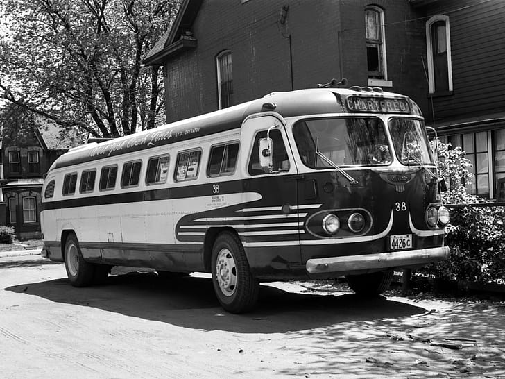 1944 50, bus, tosatrice, flxible, semi, trattore, trasporto, Sfondo HD
