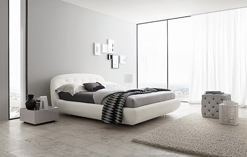 design, stile, stanza, interno, camera da letto, Sfondo HD HD wallpaper