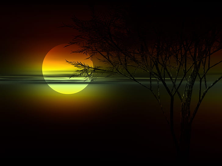 Sonnenuntergang HD, Sonnenuntergang, künstlerisch, HD-Hintergrundbild
