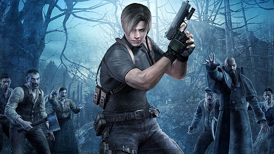 видеоигры зомби леон резидент зло 4 1920x1080 Видеоигры Resident Evil HD Искусство, зомби, видеоигры, HD обои HD wallpaper