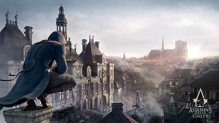 Assassins Creed Unity 디지털 배경 화면, Assassin 's Creed : Unity, Arno Dorian, Paris, Notre-Dame, 비디오 게임, HD 배경 화면