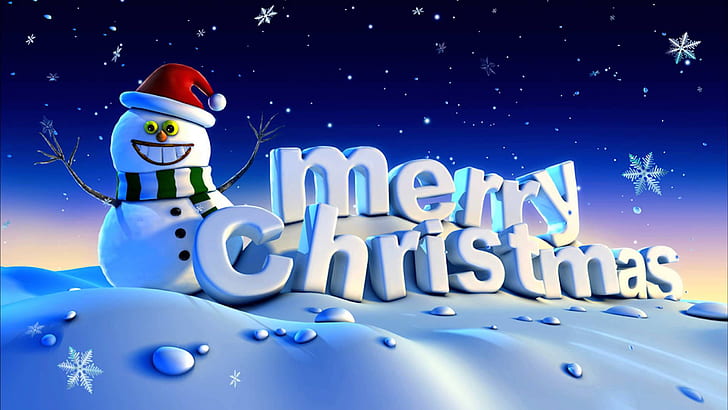 Merry Christmas Winter Snow Snowman Holidays Greeting Card Hd Wallpaper 1920×1200, HD wallpaper