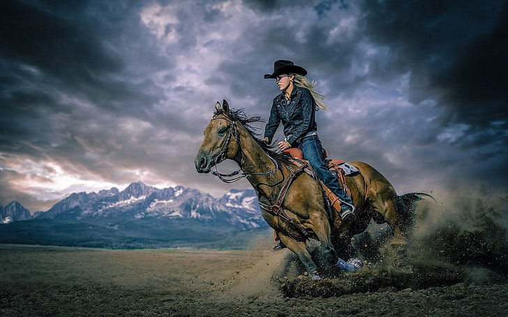Photography, Horse Riding, Cowgirl, HD wallpaper