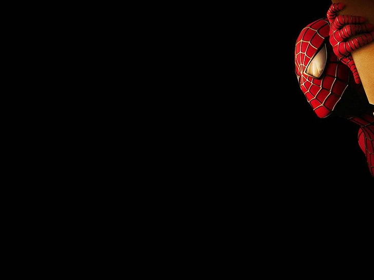 Spider-Man, Spider-Man, Marvel Comics, black background, superhero, HD wallpaper