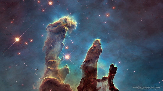 Hubbles Yaratılış Sütunları Kartal Bulutsusu, Uzay, HD masaüstü duvar kağıdı HD wallpaper