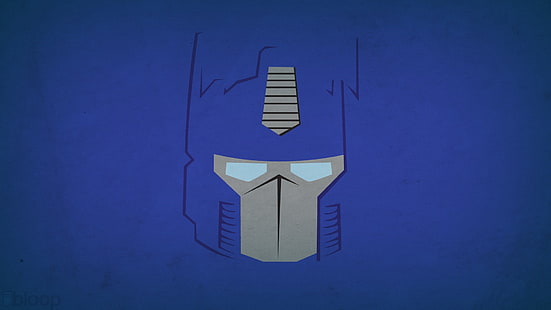 eroe, Optimus Prime, Transformers, Blo0p, minimalismo, sfondo semplice, sfondo blu, Sfondo HD HD wallpaper