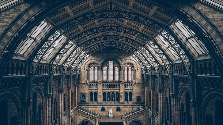 interior de la catedral de hormigón gris, arquitectura, edificio, museo, Londres, Reino Unido, Inglaterra, historia, interior, arco, escaleras, edificio antiguo, ladrillos, Fondo de pantalla HD