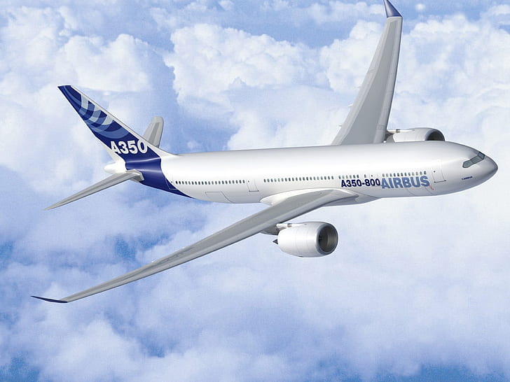 Pesawat Airbus Pesawat Airbus A350 HD Komersial Seni, pesawat terbang, Jet Komersial, airbus, Wallpaper HD