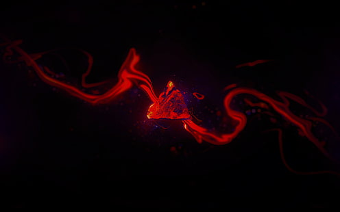 Blut digitale Tapete, abstrakt, 3D, dunkel, Dreieck, schwarz, orange, rot, HD-Hintergrundbild HD wallpaper