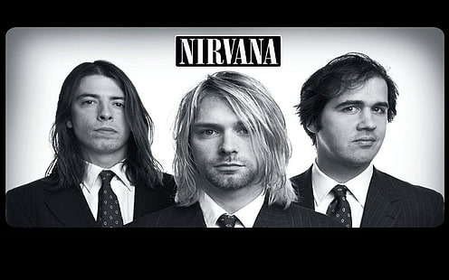 Nirvana band tapeter, nirvana, band, medlemmar, kostymer, look, HD tapet HD wallpaper