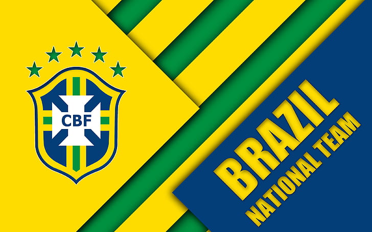 Piłka nożna, reprezentacja Brazylii w piłce nożnej, Brazylia, emblemat, logo, Tapety HD