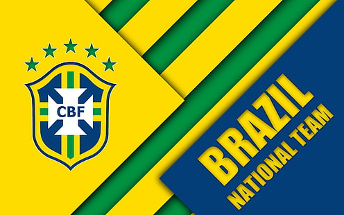 サッカー、ブラジルナショナルフットボールチーム、ブラジル、エンブレム、ロゴ、 HDデスクトップの壁紙 HD wallpaper