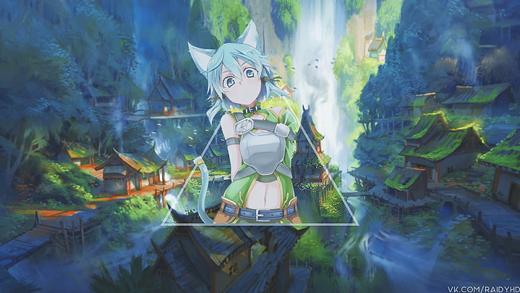 anime, garotas de anime, Sinon (Sword Art Online), imagem em imagem, Sword Art Online, HD papel de parede