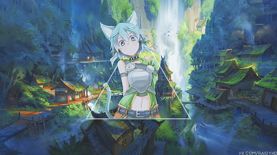 аниме, аниме девушки, Синон (Sword Art Online), картинка в картинке, Sword Art Online, HD обои HD wallpaper