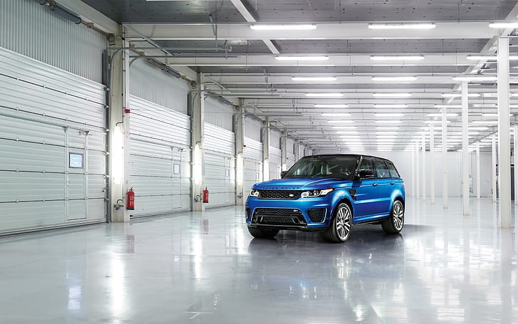 2015 Land Rover Range Rover Sport SVR 3, mobil biru, sport, land, rover, range, 2015, mobil, land rover, Wallpaper HD