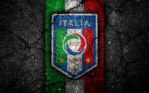 Футбол, Италия Национален отбор по футбол, емблема, Италия, лого, HD тапет HD wallpaper