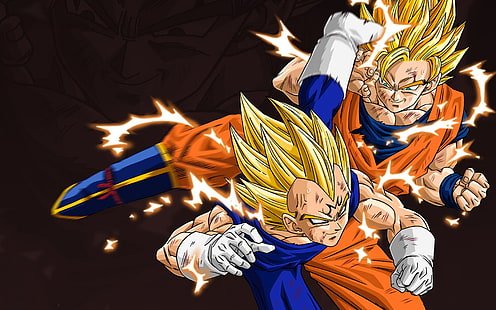 DragonBall Z Son Goku илюстрация, Dragon Ball, Dragon Ball Z, Vegeta, Son Goku, Super Saiyan, аниме, HD тапет HD wallpaper