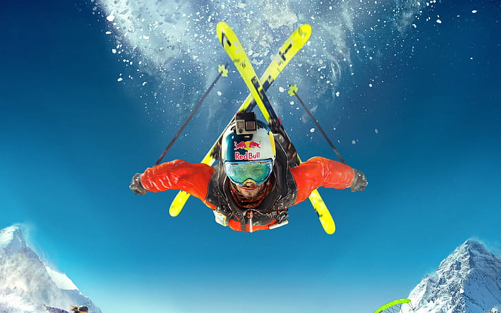 skiing, redbull, snow, Sports, HD wallpaper