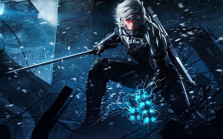 papel de parede masculino com espada segurando, Raiden, Metal Gear Solid, Metal Gear Rising: Revengeance, videogames, espada, HD papel de parede