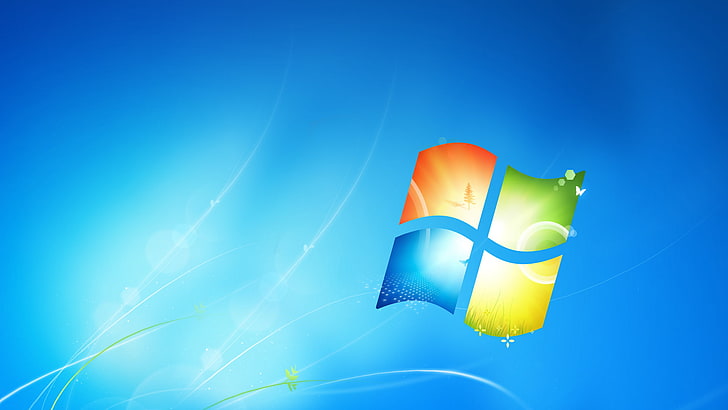 Tapeta z logo Microsoft Windows, niebieska, tapeta, Windows 7, hi-tech, siedem, Windows, oryginał, Tapety HD