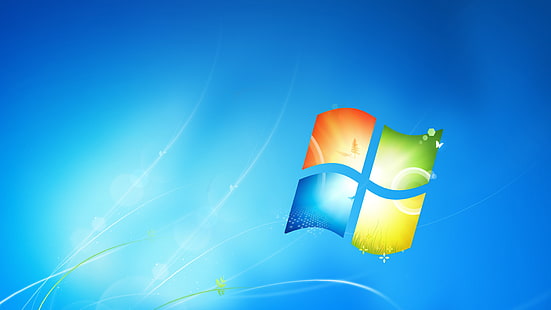 Carta da parati con logo Microsoft Windows, blu, Carta da parati, Windows 7, alta tecnologia, sette, Windows, originale, Sfondo HD HD wallpaper