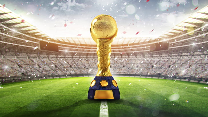 2018 FIFA World Cup Russia Golden Trophy 4K 8K, Golden, World, Trophy, Russia, FIFA, 2018, Cup, HD wallpaper