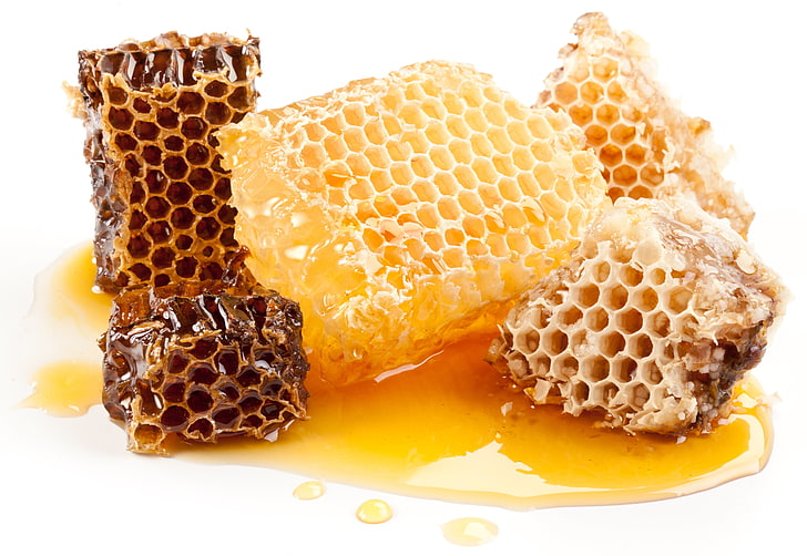 honeycombs and honey, combs, honey, sweet, HD wallpaper