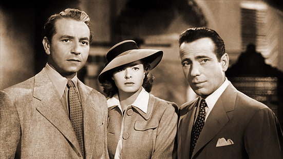 Film, Kazablanka, Humphrey Bogart, Ingrid Bergman, HD masaüstü duvar kağıdı HD wallpaper