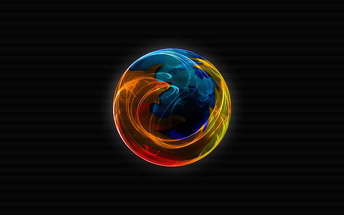 Logo Mozilla Firefox, Mozilla Firefox, logo, sumber terbuka, Browser, gelap, rubah, Wallpaper HD HD wallpaper