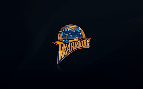 Tapeta z logo Golden State Warriors, niebieski, koszykówka, tło, logo, NBA, wojna, Golden State Warriors, Golden State War, Tapety HD HD wallpaper