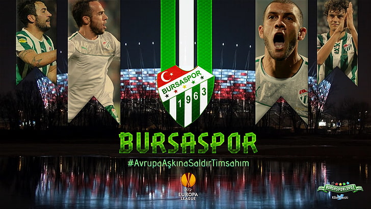 Bursaspor text overlay, Bursaspor, UEFA, Turkey, soccer pitches, soccer, collage, sport , men, sports, HD wallpaper