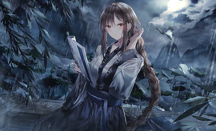 Fate Series, Fate/Grand Order, Assassin (Fate/Grand Order), Girl, Night, Yu Miaoyi, HD wallpaper