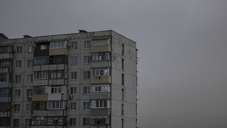 kota, latar belakang sederhana, bangunan, Rusia, Wallpaper HD