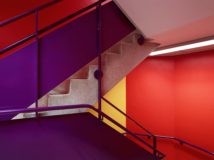 разноцветные, лестницы, перила, HD обои